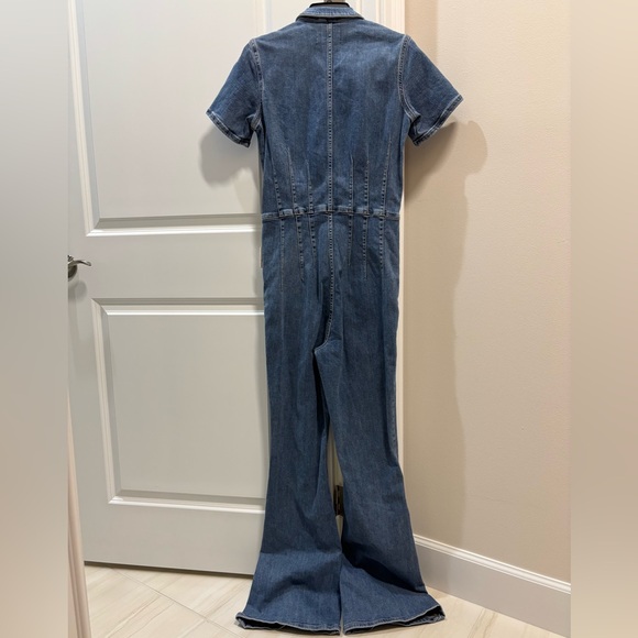 Free People Jayde Flair Jumpsuit Denim Jumpsuit Iron Black - Picture 6 of 7